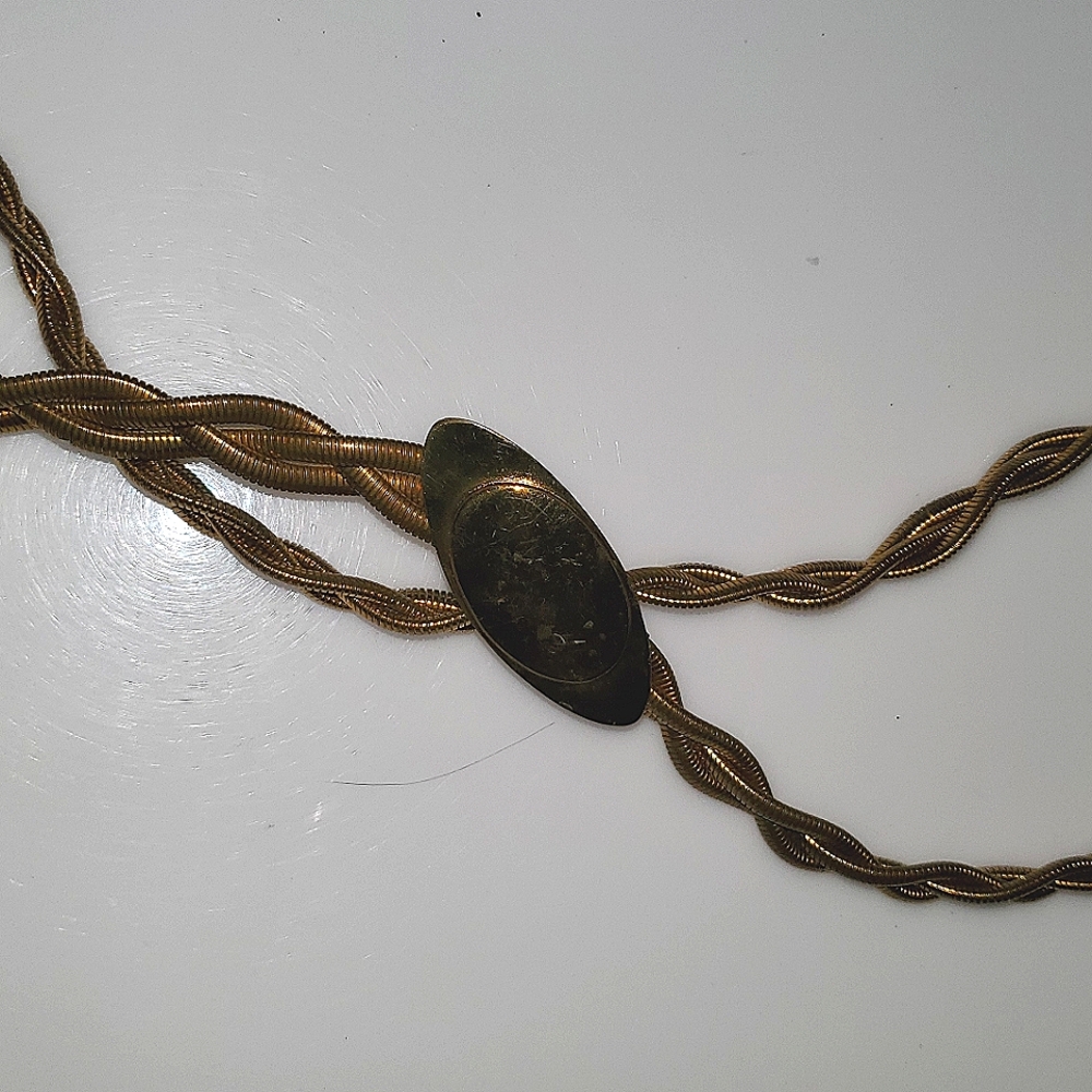 Vintage 80s gold metal stretchy belt